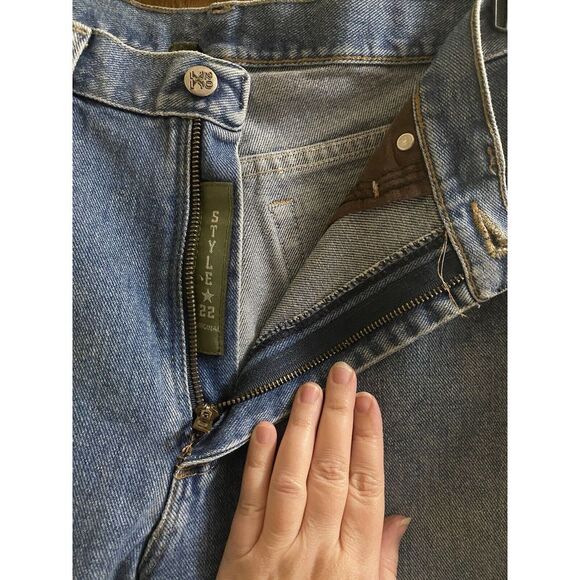 Twenty X Mens 32 x 34 Style 22 Relaxed Fit Faded Straight Leg Denim Blue Jeans - Picture 10 of 14